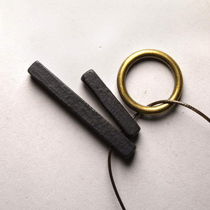 Buddha Stones Zen Circle Ebony Wood Enlightenment Wisiorek - Drewno hebanowe - image 1