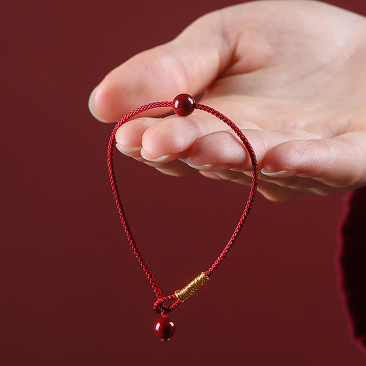 Bransoletka z naturalnego czerwonego agatu Cinnabar Red z Buddha Stones