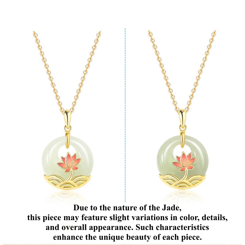 Buddha Stones 925 Srebro Sterlingowe Hetian Biały Jadeit Kwiat Lotosu Naszyjnik Błogosławieństwo Wisiorek - image 10