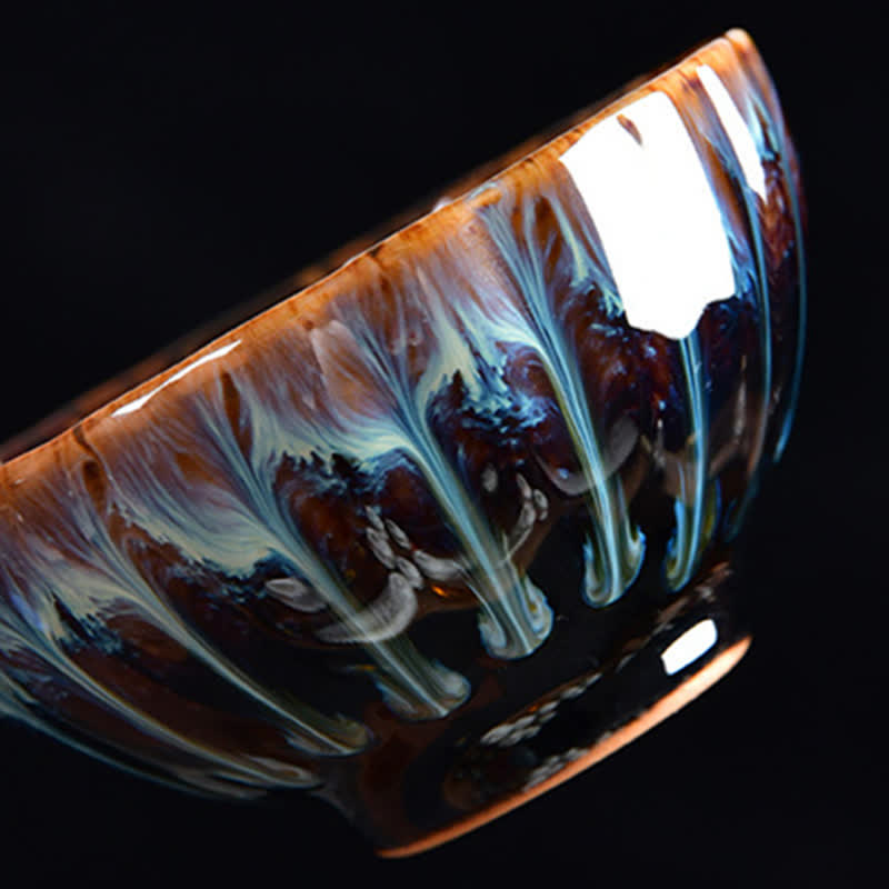 Buddha Stones Lotos Paw Smok Feniks Ryba Koi Ceramiczna filiżanka do herbaty Intarsjowane filiżanki do herbaty 120 ml