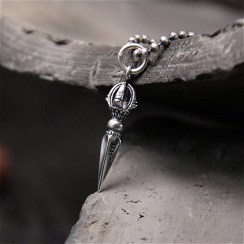 Buddha Stones 925 Srebro Sterlingowe Dorje Vajra Duchowa Moc Naszyjnik Wisiorek