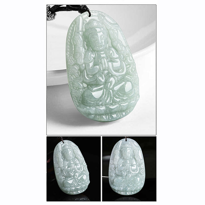 Buddha Stones Chiński Zodiak Natal Budda Jadeit Bogactwo Dobrobyt Naszyjnik Wisiorek - image 19