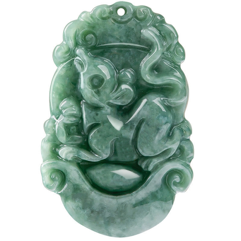 Buddha Stones Naturalny Jadeit 12 Chiński Zodiak Naszyjnik Wisiorek Dobrobytu - image 15