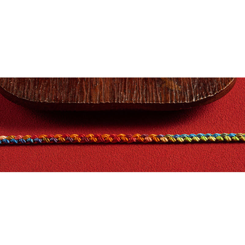 Buddha Stones „Niech będziesz błogosławiony pokojem i bezpieczeństwem przez wszystkie cztery pory roku” Bransoletka na szczęście wielokolorowa