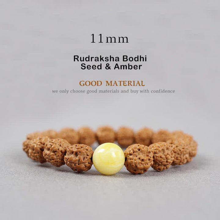Buddha Stones Tybet Rudraksha Bodhi Nasiona Dzi Koralik Bursztyn Turkus Bransoletka Bogactwo