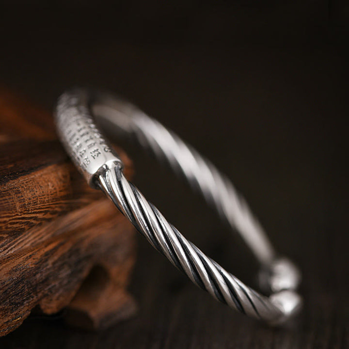 Buddha Stones Tybetańskie Om Mani Padme Hum Heart Sutra Czystość Bransoletka Mankietowa