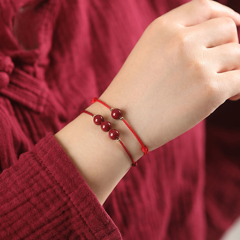 Naturalne Buddha Stones , koraliki z cynobru, bransoletka na kostkę, błogosławieństwo, szczęście