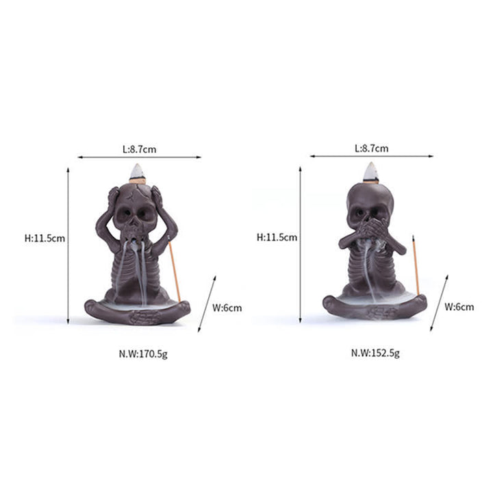 Buddha Stones Mała Czaszka Duch Fioletowa Glina Fontanna Dymna Zwrotna Pokój Kadzidło Palnik Dekoracja