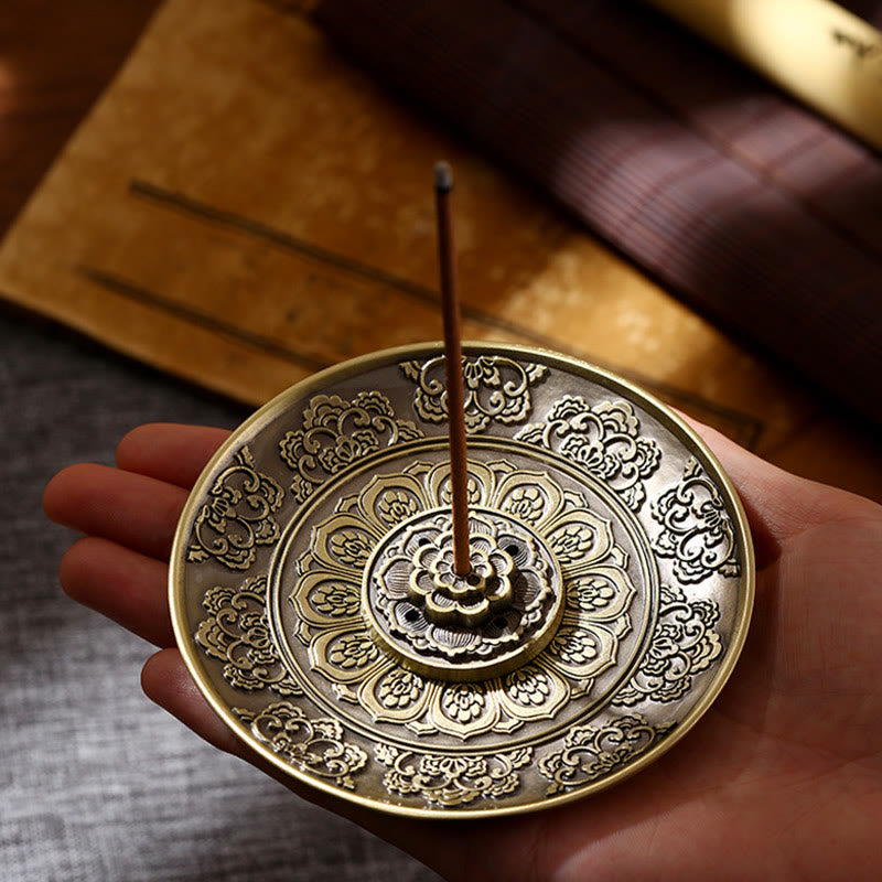 Buddha Stones Lotos Smok Feniks Osiem Pomyślnych Symboli Stop Cynkowy Uchwyt Na Kadzidełka Uzdrawiający Kadzielnica Dekoracja