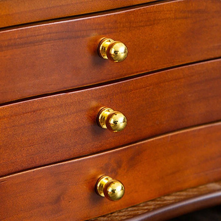 Buddha Stones Vintage Duża Pojemność Drewniane Pudełko na Biżuterię Pudełko Do Przechowywania Biżuterii Z Lustrem