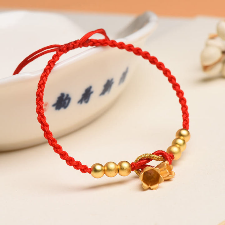 Buddha Stones Ręcznie robione Konwalia Kwiat Charm Design Szczęście Ochrona Bransoletka Pleciona