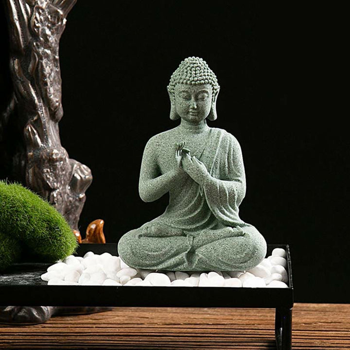 Buddha Stones Tybetańska Medytacja Kontemplacja Budda Spokój Współczucie Statua Figurka Dekoracja