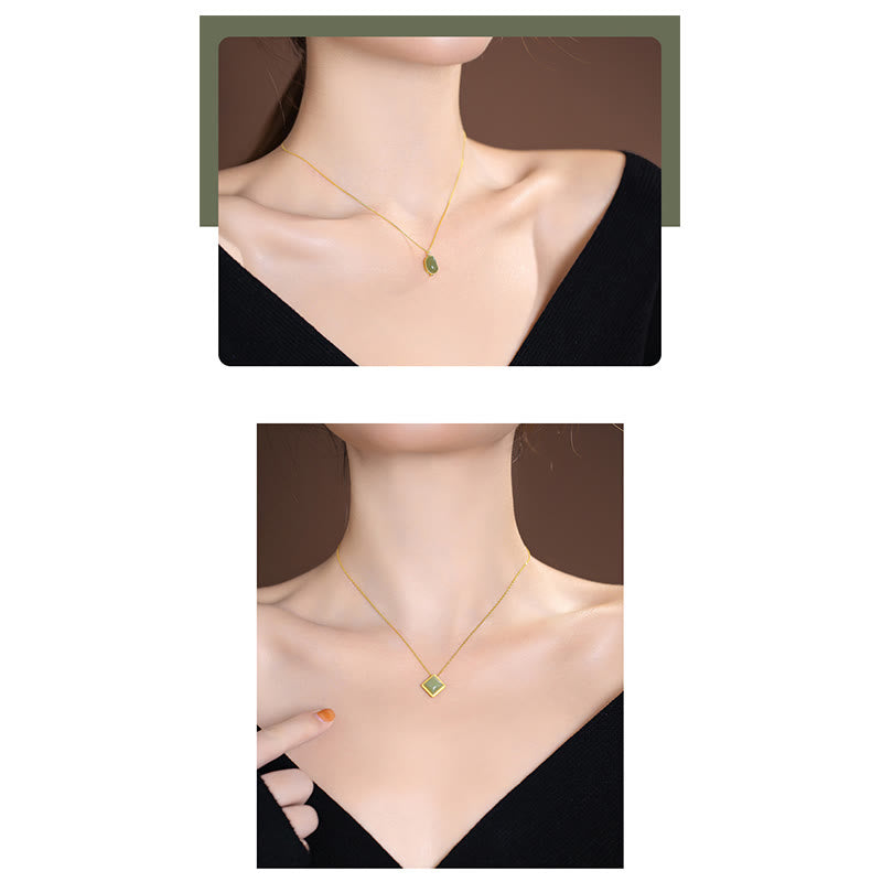 Buddha Stones 925 Srebro Sterling Naturalny Hetian Jade Cyan Jade Szczęście Śmiejący się Budda Motyl Naszyjnik Wisiorek - image 22