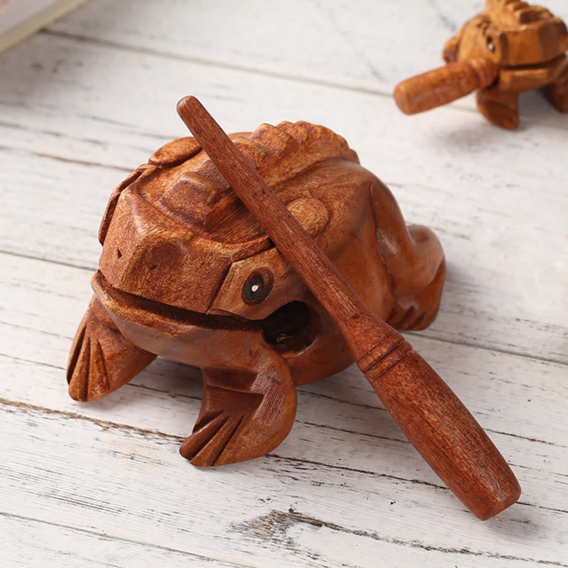 Buddha Stones ręcznie robione FengShui bogactwo szczęście żaba miniaturowa drewniana rechocząca żaba dekoracja Guiro