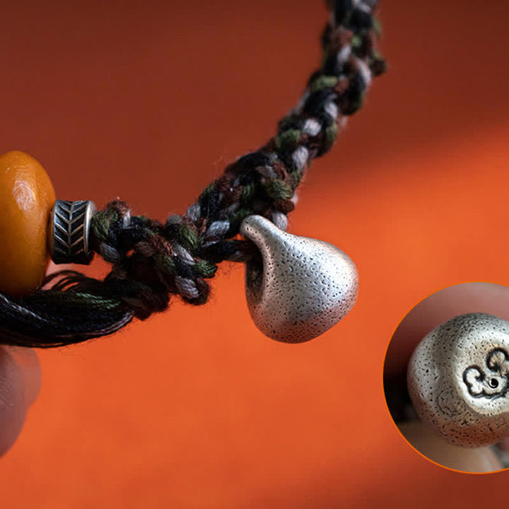 Bransoletka ochronna z bursztynu, waga Steelyard, srebro próby 990, wykonana z Tybetu, ręcznie robiona