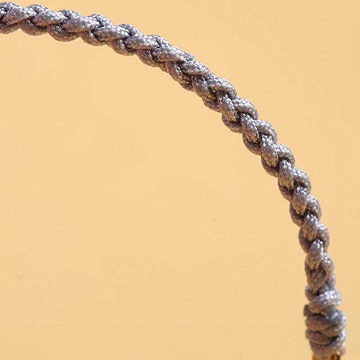 Buddha Stones Miedziana Moneta Drzewko Fortuny Perła Szczęścia Bransoletka Pleciona Niebieska Lina