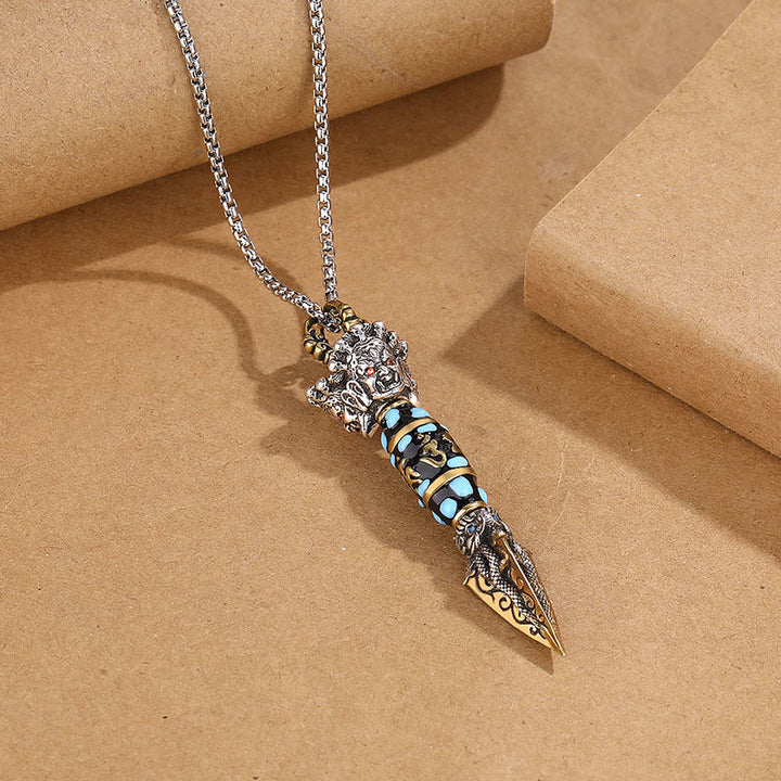 Buddha Stones Tybet Om Mani Padme Hum Dzi Koralik Dorje Vajra Wzór Bogactwo Obrotowy Naszyjnik Wisiorek - image 3