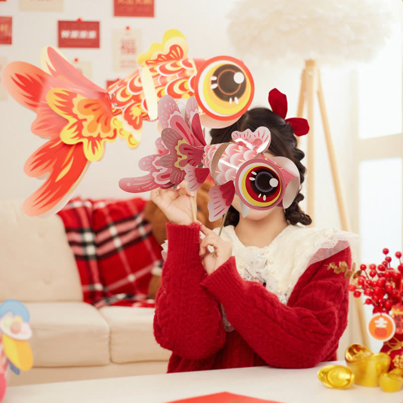 Buddha Stones DIY Fortuna Szczęście Ryba Koi Papierowa Lampa Latarnia Święto Środka Jesieni Dziecko Dzieci Dekoracja Latarni