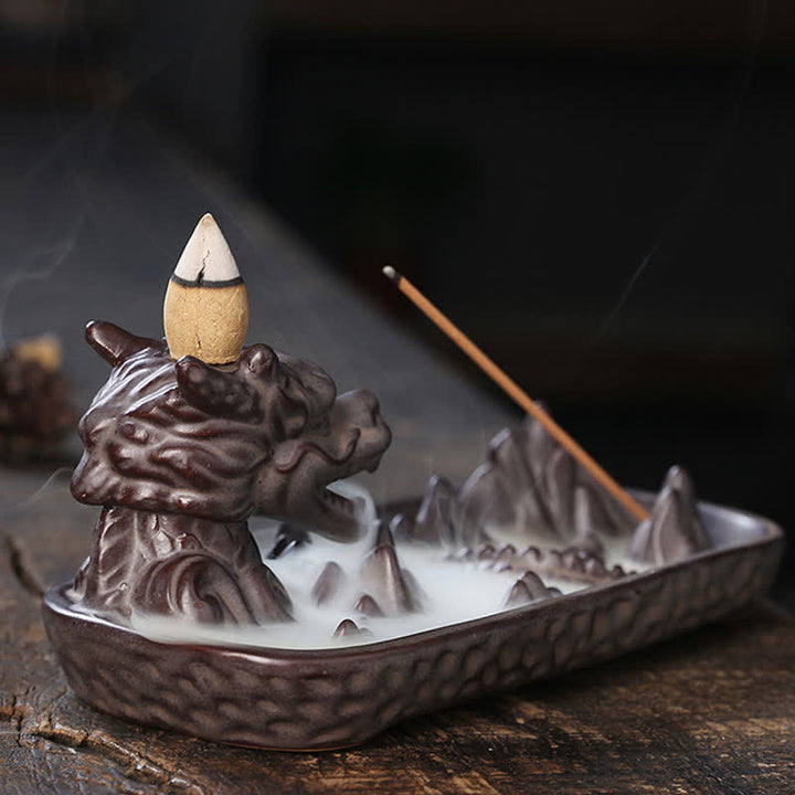 Buddha Stones Dragon Mountain Strength Ceramiczny palnik kadzidełkowy Dekoracja