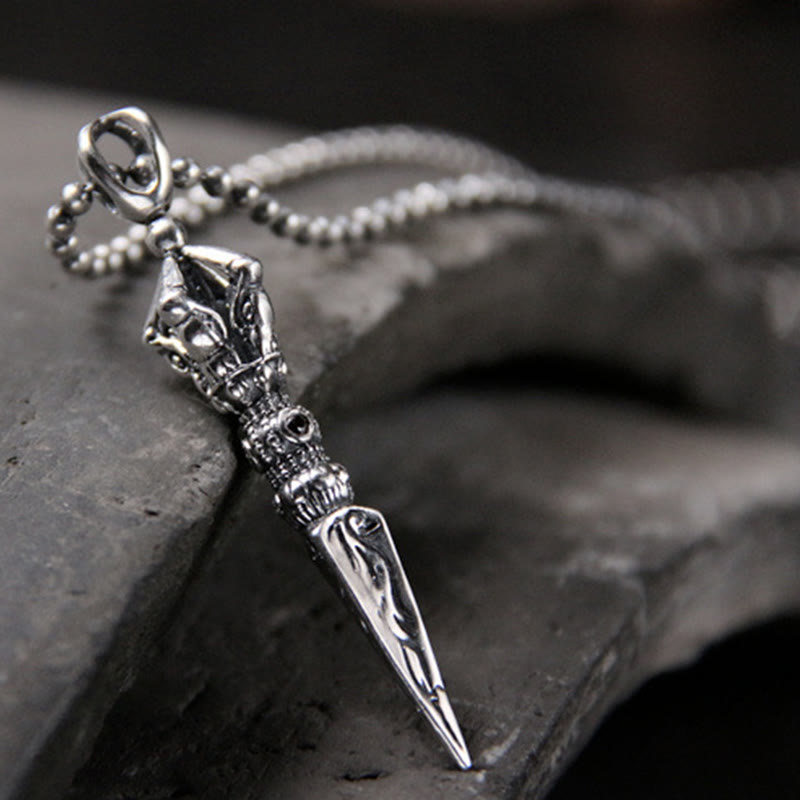 Buddha Stones 925 Srebro Sterlingowe Dorje Vajra Oświecenie Naszyjnik Łańcuszek Wisiorek