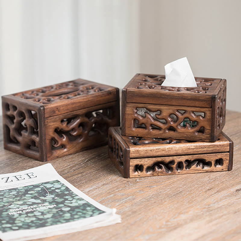 Pudełko na chusteczki drewniane retro grawerowane drewniane pudełko na chusteczki pudełka na chusteczki dekoracja