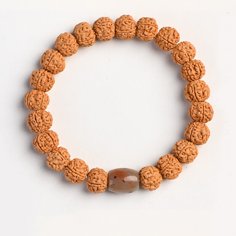 Buddha Stones Tybet Rudraksha Bodhi Seed Bransoletka Bogactwa Pomyślności