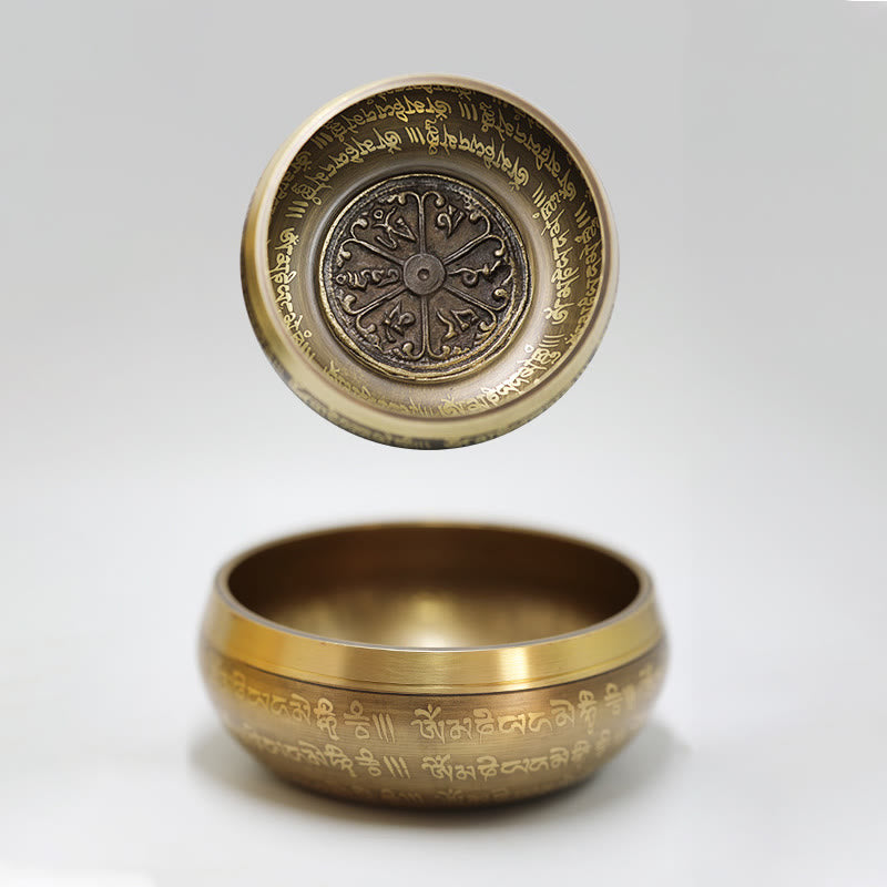 Buddha Stones Tybetańska misa dźwiękowa do medytacji, ręcznie robiona do uzdrawiania i uważności, zestaw mis śpiewających