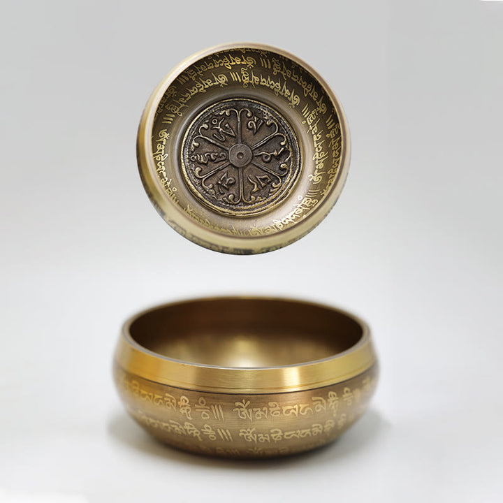 Buddha Stones Tybetańska misa dźwiękowa do medytacji, ręcznie robiona do uzdrawiania i uważności, zestaw mis śpiewających