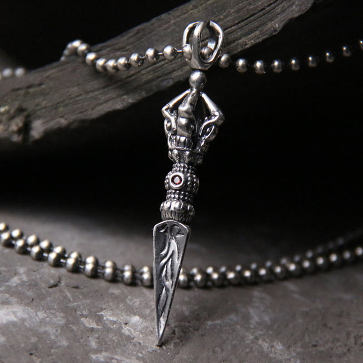 Buddha Stones 925 Srebro Sterlingowe Dorje Vajra Oświecenie Naszyjnik Łańcuszek Wisiorek
