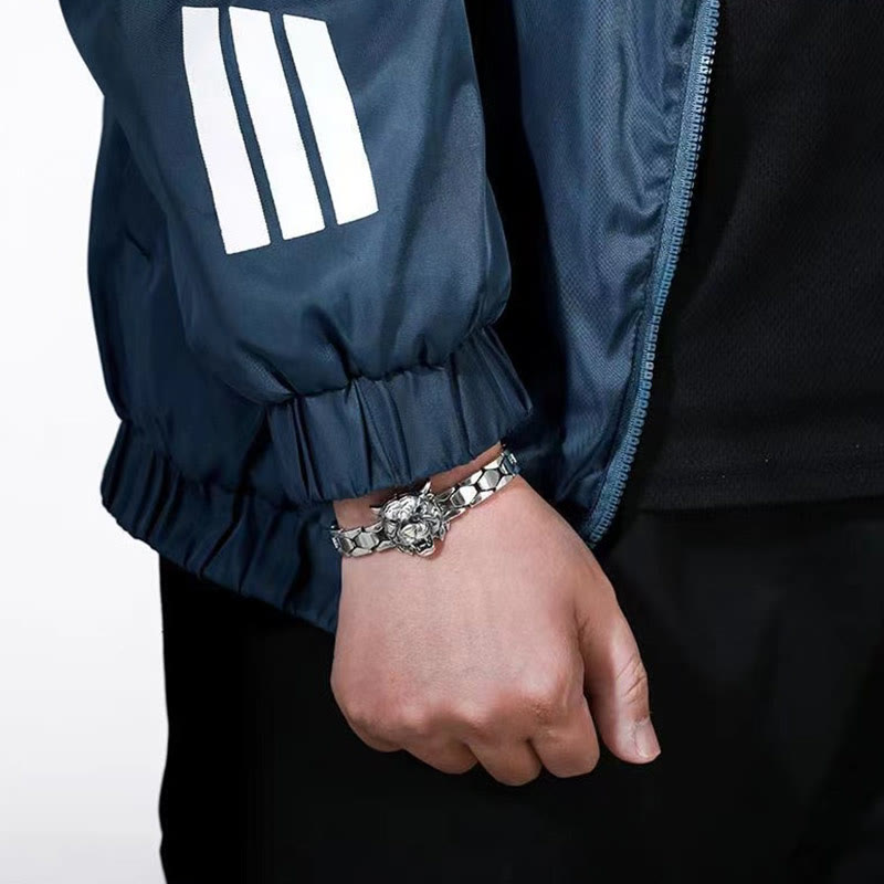 Bransoletka lecznicza z motywem głowy tygrysa i Buddha Stones