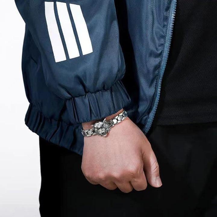 Bransoletka lecznicza z motywem głowy tygrysa i Buddha Stones