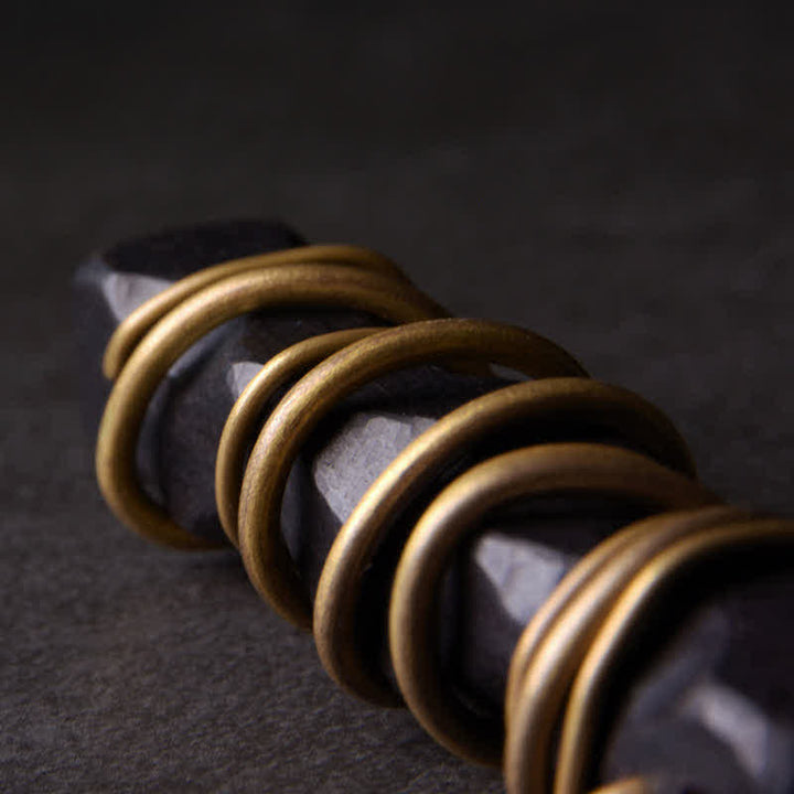 Buddha Stones Tybet Heban Drewno Miedź Równowaga Naszyjnik Pokój Wisiorek - image 9