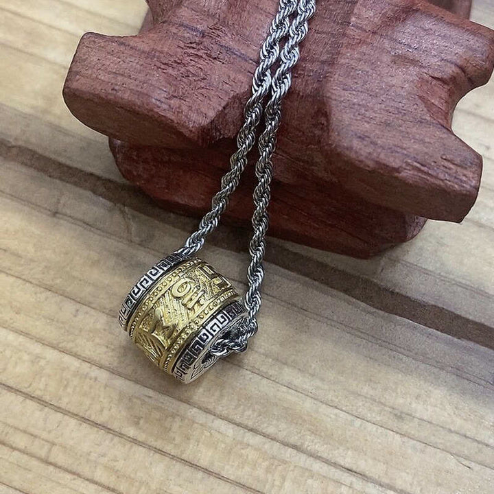 Buddha Stones Tybet Om Mani Padme Hum Naszyjnik Ochronny Wisiorek - Złoto - Łańcuch - image 6