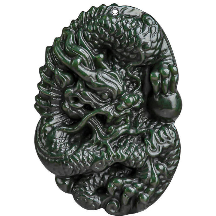 Buddha Stones Hetian Cyan Jade Dragon Naszyjnik Sukces Harmonia Koralikowy Wisiorek Sznurkowy - image 12