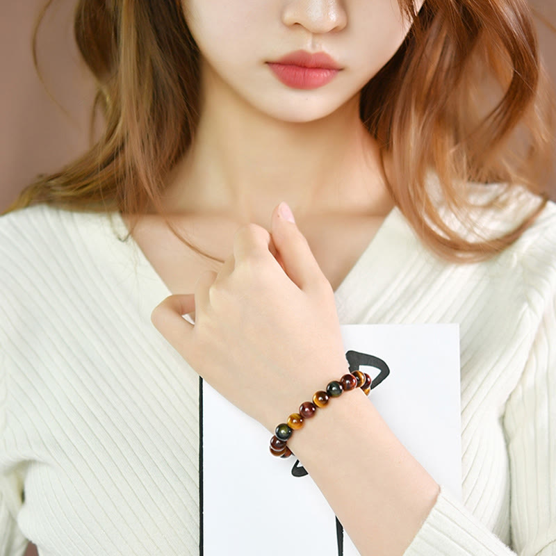 Bransoletka ochronna z naturalnego tygrysiego oka z Buddha Stones