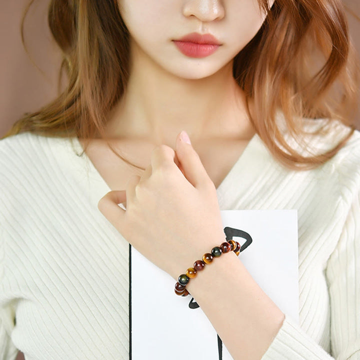 Bransoletka ochronna z naturalnego tygrysiego oka z Buddha Stones