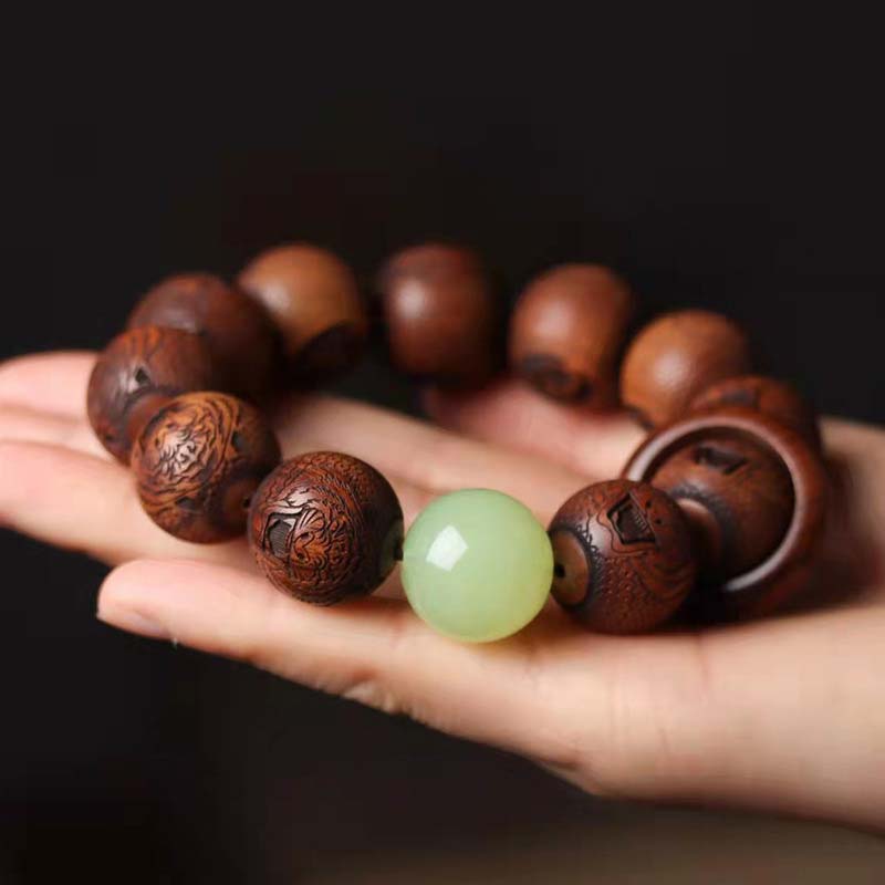 Bransoletka ochronna z motywem tygrysa z grawerunkiem z Buddha Stones tybetańskiego