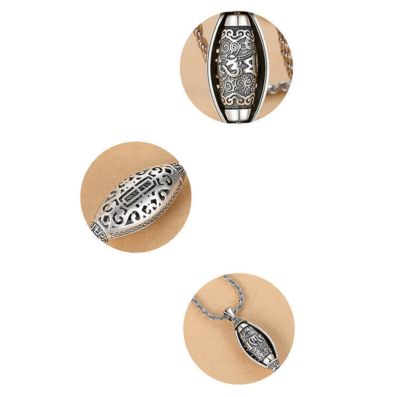 Buddha Stones Tybet Om Mani Padme Hum Ochronny Naszyjnik Obrotowy Wisiorek - image 7