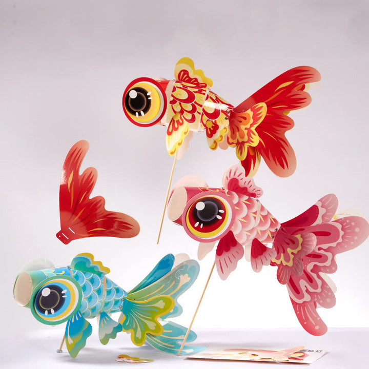 Buddha Stones DIY Fortuna Szczęście Ryba Koi Papierowa Lampa Latarnia Święto Środka Jesieni Dziecko Dzieci Dekoracja Latarni