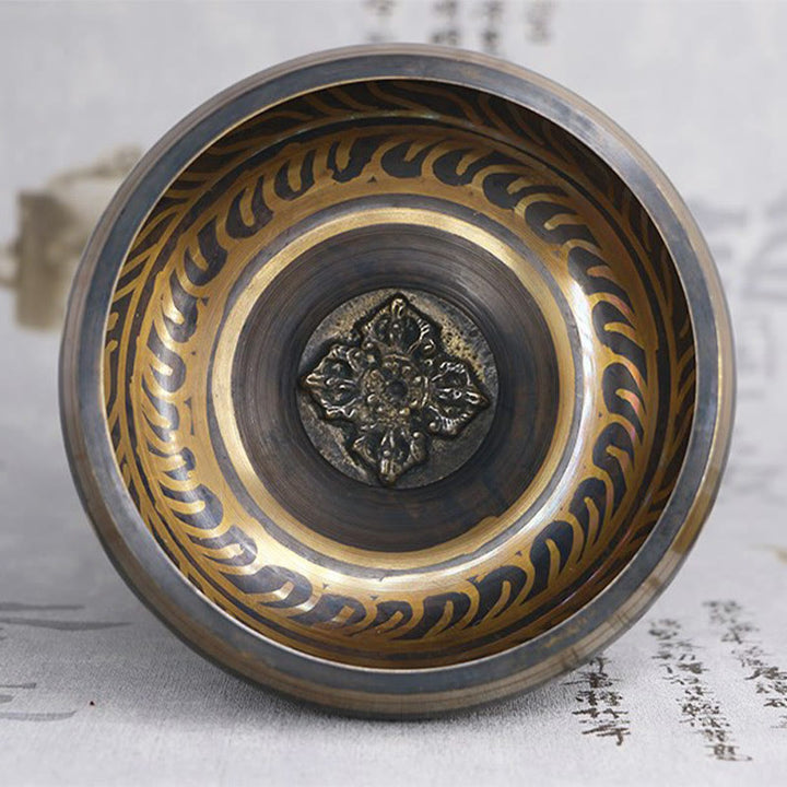 Buddha Stones Tybetańska miska medytacyjna do uzdrawiania i uważności Om Mani Padme Hum Singing Bowl