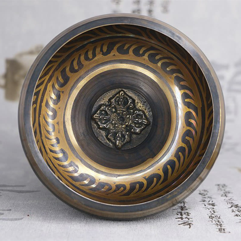 Buddha Stones Tybetańska miska medytacyjna do uzdrawiania i uważności Om Mani Padme Hum Singing Bowl