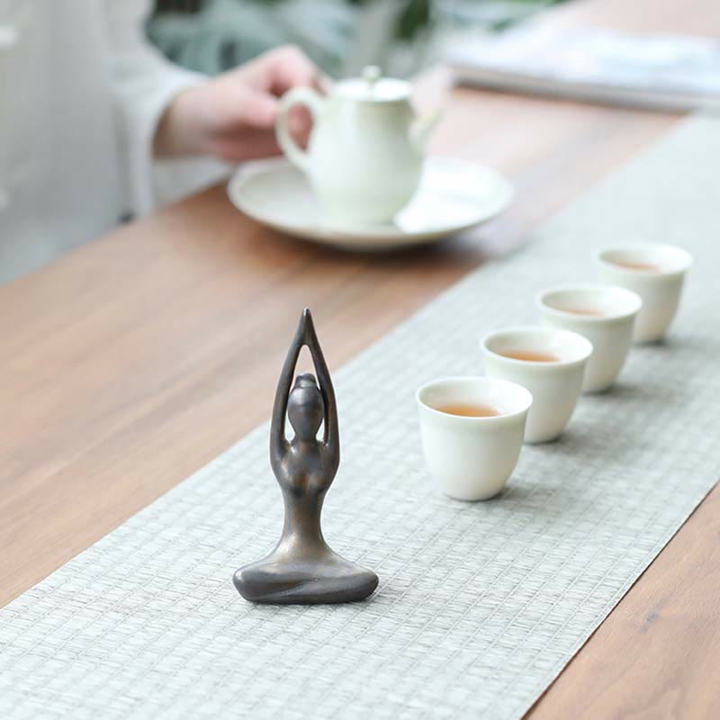 Abstrakcyjna Joga Medytacja Ćwiczenie Ceramika Duchowa Figurka Rzeźba Dekoracja