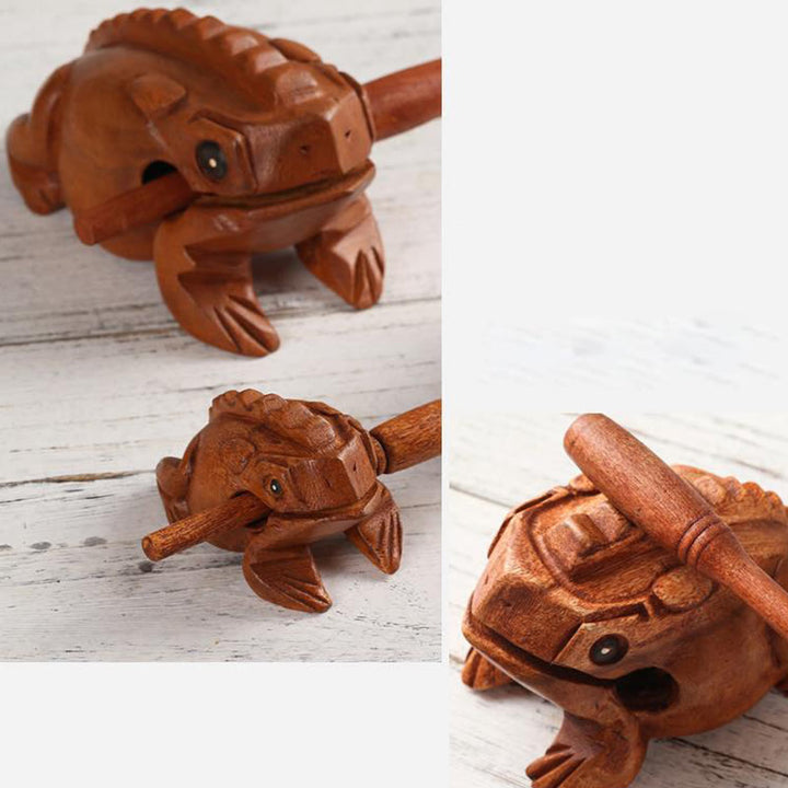 Buddha Stones ręcznie robione FengShui bogactwo szczęście żaba miniaturowa drewniana rechocząca żaba dekoracja Guiro