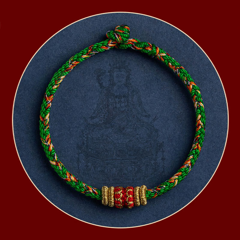 Buddha Stones Tybet Ręcznie Robione Chińskie Zodiak Natal Budda Szczęście Siła Bransoletka z Plecionego Sznurka