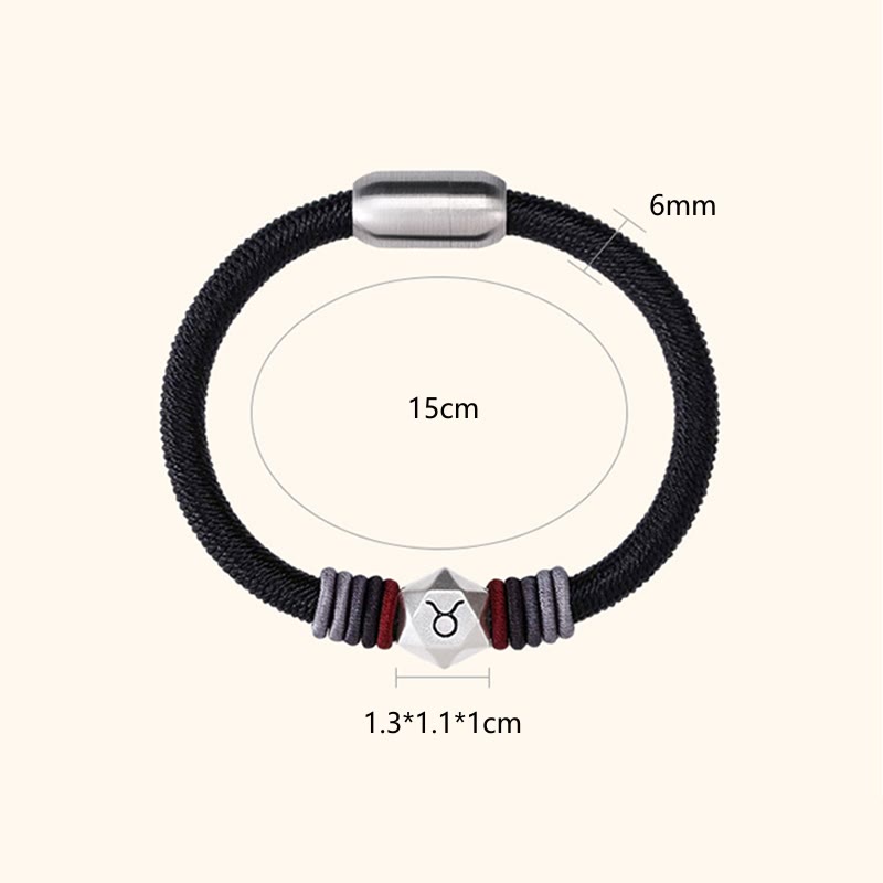 Buddha Stones 999 Srebro Sterling 12 Konstelacji Zodiaku Błogosławieństwo Bransoletka Ręcznie Robiona