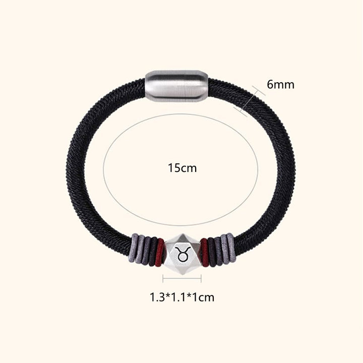 Buddha Stones 999 Srebro Sterling 12 Konstelacji Zodiaku Błogosławieństwo Bransoletka Ręcznie Robiona