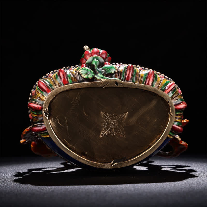 Żółta figurka Bodhisattwy Jambhala Spokój Miedziana statua Dekoracja domu