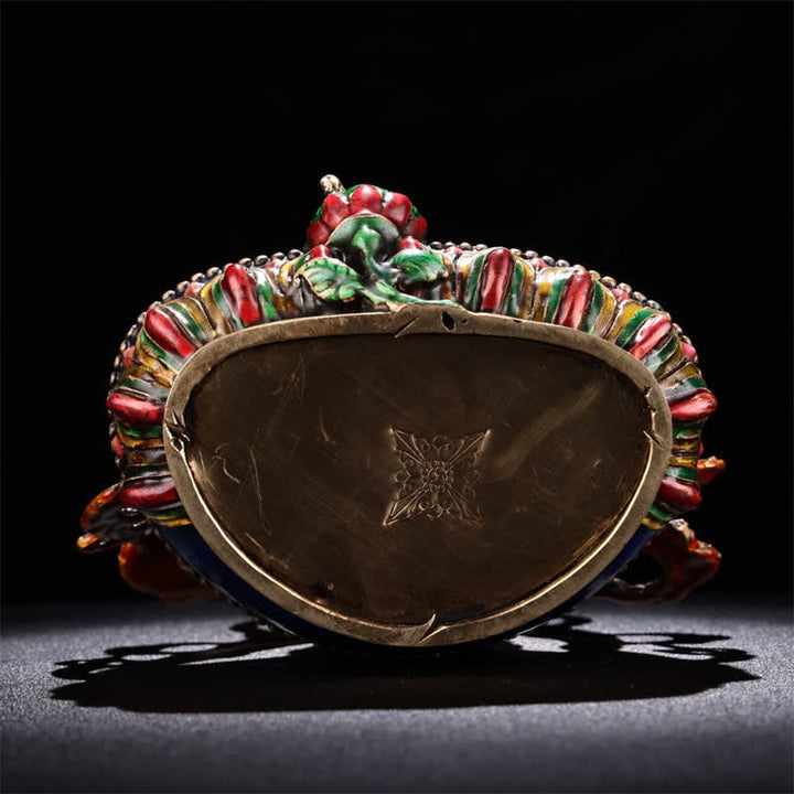 Żółta figurka Bodhisattwy Jambhala Spokój Miedziana statua Dekoracja domu