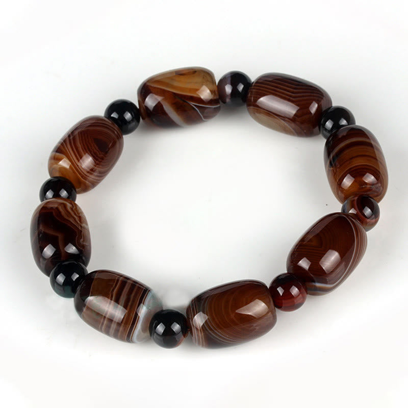 Bransoletka Buddha Stones Natural Sardonyx Courage Happiness