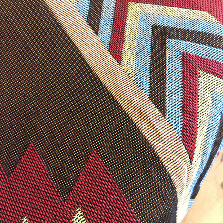 Buddha Stones Tybetański Geometryczny Farbowany Ręcznie Koc Rzemieślniczy